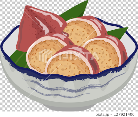 Japanese small bowl of squid rice with ears Japanese small bowl of squid rice with ears 127921400