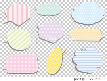 Hand-drawn style speech bubble material (with pattern) 2 127921498