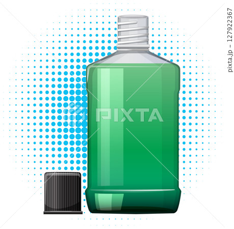 Green Mouthwash Bottle Vector Illustration 127922367