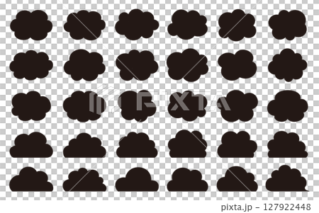 手描き風 雲のイラスト素材セット シンプルでかわいい空模様パターン フラット ベクター デザイン 黒 手描き風 雲のイラスト素材セット シンプルでかわいい空模様パターン フラット ベクター デザイン 黒 127922448