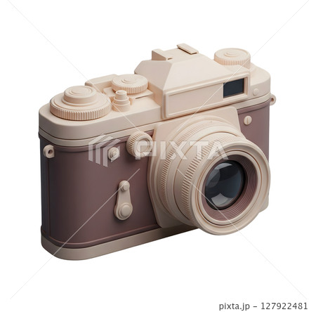 Vintage Film Camera Minimalist 3D Rendering in a Soft And Smooth Renderer 127922481