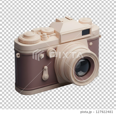 Vintage Film Camera Minimalist 3D Rendering in a Soft And Smooth Renderer 127922481