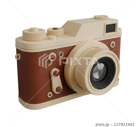 Vintage Film Camera Minimalist 3D Rendering in a Soft And Smooth Renderer Vintage Film Camera Minimalist 3D Rendering in a Soft And Smooth Renderer 127922482
