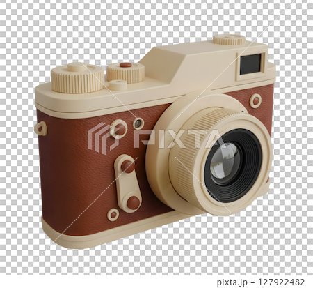 Vintage Film Camera Minimalist 3D Rendering in a Soft And Smooth Renderer Vintage Film Camera Minimalist 3D Rendering in a Soft And Smooth Renderer 127922482