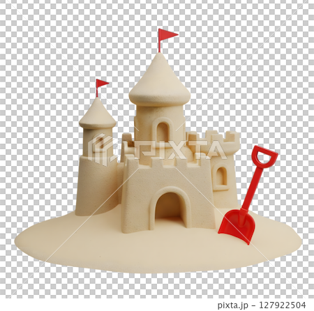 Sandcastle Minimalist 3D Rendering in a Soft And Smooth Renderer 127922504