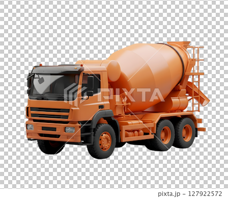 Cement Mixer Truck Minimalist 3D Rendering in a Soft And Smooth Renderer Cement Mixer Truck Minimalist 3D Rendering in a Soft And Smooth Renderer 127922572
