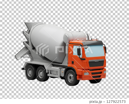 Cement Mixer Truck Minimalist 3D Rendering in a Soft And Smooth Renderer 127922573
