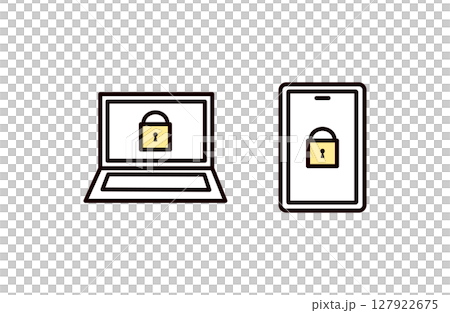 Computer and security icon set 127922675
