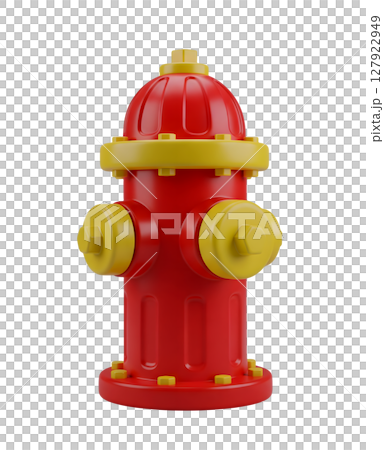 Red Fire Hydrant Minimalist 3D Rendering in a Soft And Smooth Renderer 127922949