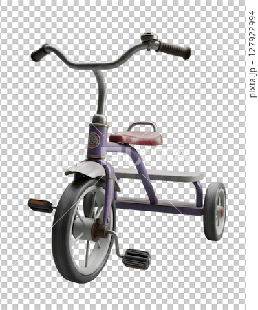 Childrens Tricycle Minimalist 3D Rendering in a Soft And Smooth Renderer 127922994