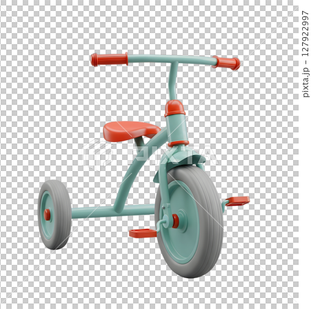 Childrens Tricycle Minimalist 3D Rendering in a Soft And Smooth Renderer 127922997