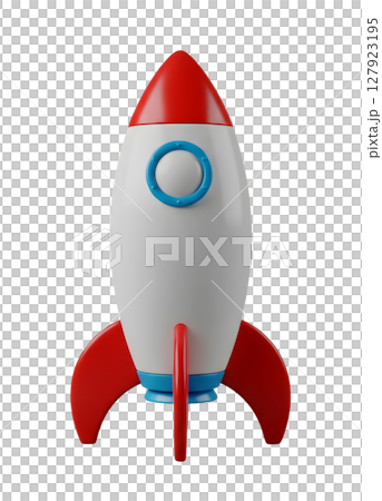 Rocket Ship Minimalist 3D Rendering in a Soft And Smooth Renderer 127923195
