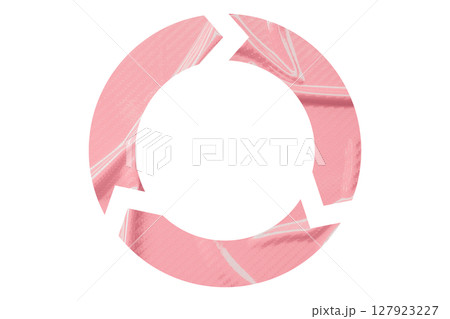 Pink recycle symbol paper isolated on transparent background 127923227