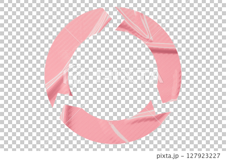 Pink recycle symbol paper isolated on transparent background 127923227