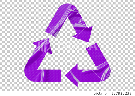Purple recycle symbol paper isolated on transparent background 127923233
