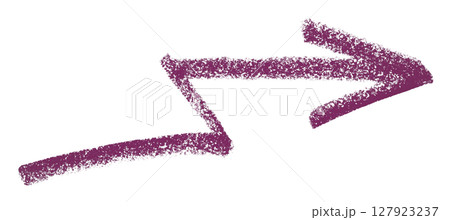 Purple arrow symbol colored pencil isolated on transparent background 127923237