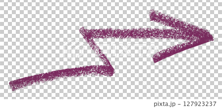 Purple arrow symbol colored pencil isolated on transparent background 127923237