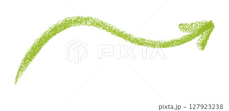 Green arrow symbol colored pencil isolated on transparent background 127923238