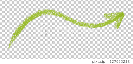 Green arrow symbol colored pencil isolated on transparent background 127923238