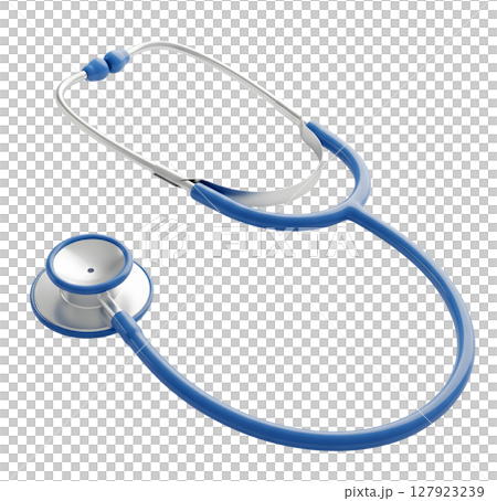 Medical Stethoscope Minimalist 3D Rendering in a Soft And Smooth Renderer 127923239