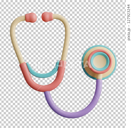Medical Stethoscope Minimalist 3D Rendering in a Soft And Smooth Renderer 127923244