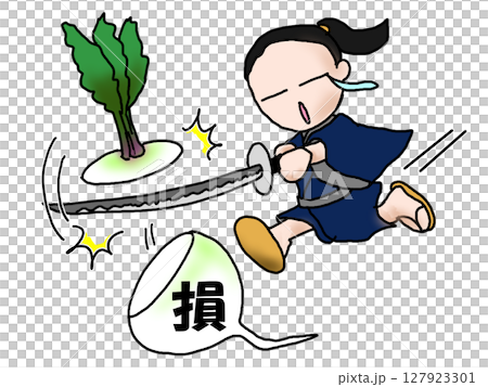 株式投資の損切りのイラスト素材 127923301