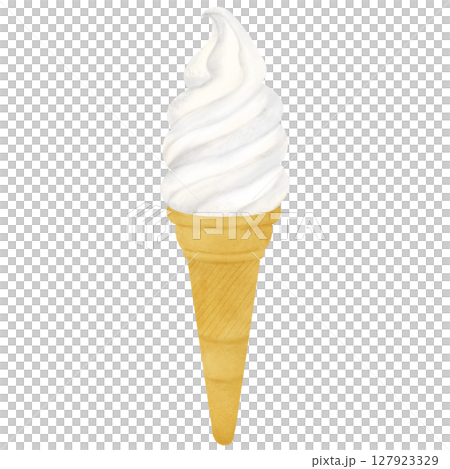 Vanilla flavored soft serve ice cream illustration Vanilla flavored soft serve ice cream illustration 127923329