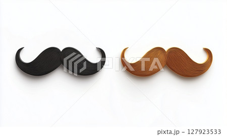 Wooden cut mustache black and brown decoration man identity 127923533