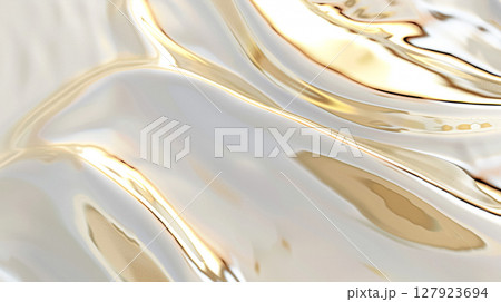 Close-up of smooth, creamy white or light-colored liquid with soft, undulating textures, perfect for food, cosmetic, or abstract backgrounds. High quality photo 127923694