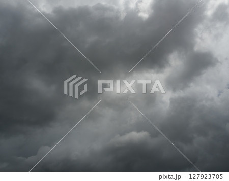 Cumulonimbus cloud formations on tropical sky , Nimbus moving , Abstract background from natural phenomenon and gray clouds hunk , Thailand 127923705
