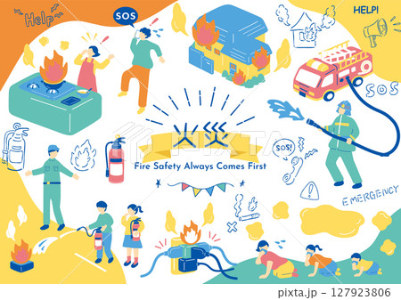 火災、防災イラスト素材集 127923806