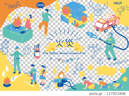 火災、防災イラスト素材集 127923806