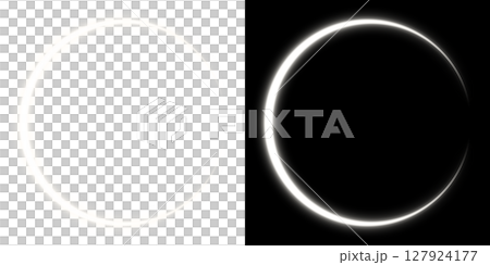 White glowing circular frame (left transparent, right black background) White glowing circular frame (left transparent, right black background) 127924177
