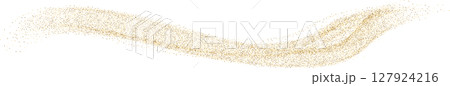 Golden sparks wave. Luxury glowing scattered wave with golden glitter, sparkles, dust, sand 127924216