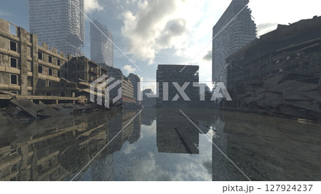 荒廃した街の風景 荒廃した街の風景 127924237