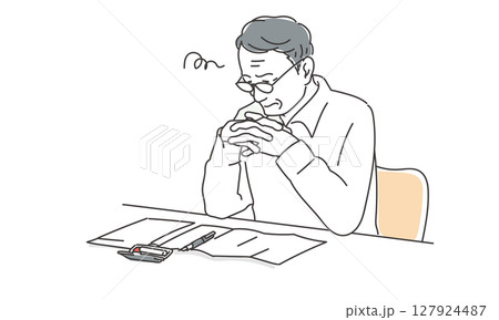 終活を考える高齢者のイラスト素材 127924487