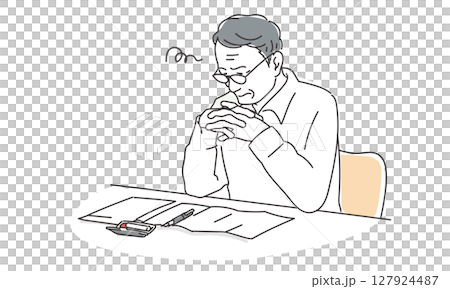 終活を考える高齢者のイラスト素材 127924487