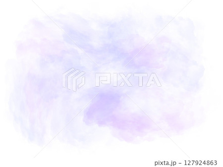 Abstract purple watercolor spot with fluffy cloud texture. Vibrant, smoky, pastel tones fluid, airy background perfect for digital art and design. Soft smoke, fog, blurry stain with misty effects. 127924863