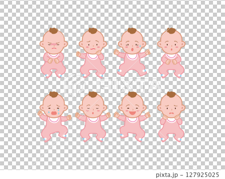 Various expressions of the baby 127925025