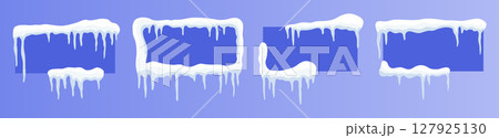 Versatile Snow-Capped Banners: Customizable rectangular Winter Ad Designs Versatile Snow-Capped Banners: Customizable rectangular Winter Ad Designs 127925130