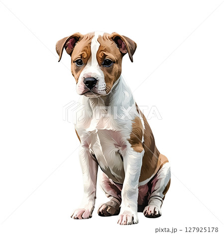 子犬アムスタッフの切り抜きイラスト 子犬アムスタッフの切り抜きイラスト 127925178