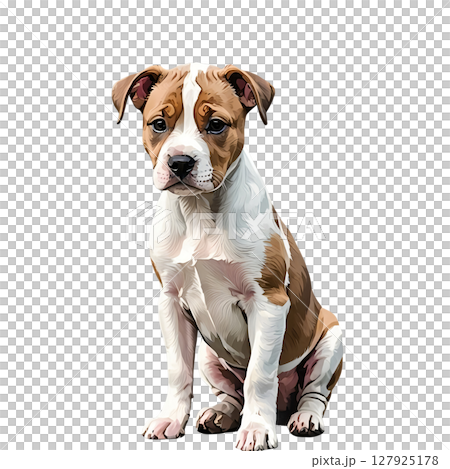 子犬アムスタッフの切り抜きイラスト 子犬アムスタッフの切り抜きイラスト 127925178