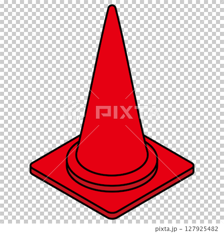 Isometric illustration of a traffic cone Isometric illustration of a traffic cone 127925482