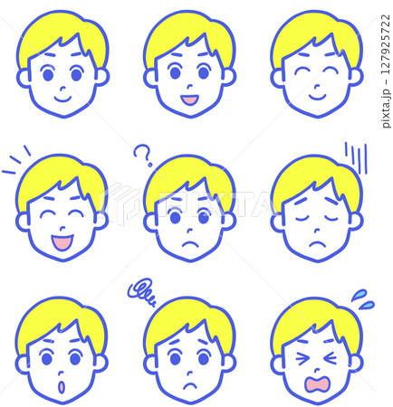 いろいろな表情の男性 いろいろな表情の男性 127925722