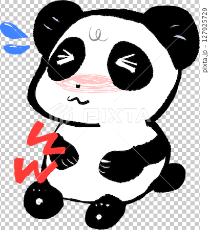 Panda with a stomach ache 127925729