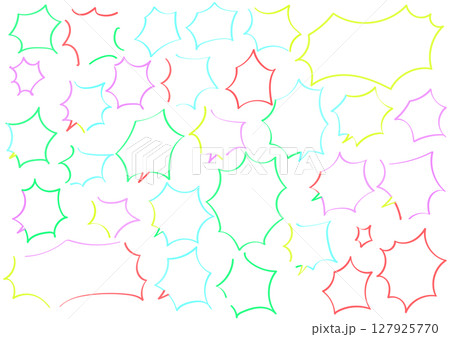 マーカーで描いた怒りのフキダシ カラー マーカーで描いた怒りのフキダシ カラー 127925770