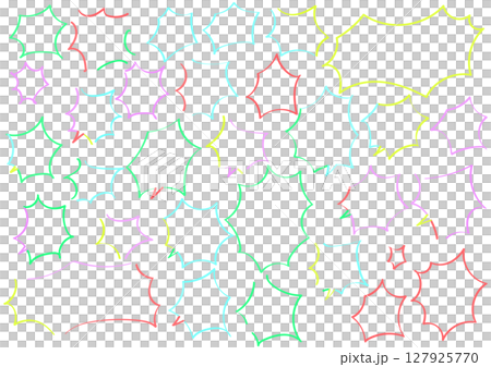 用馬克筆、彩色繪製的憤怒的演講泡泡 用馬克筆、彩色繪製的憤怒的演講泡泡 127925770