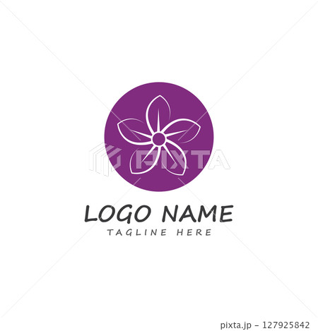 beauty plumeria icon flowers design illustration template 127925842