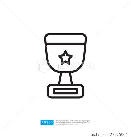 Minimalist Icon Of A Trophy With A Star Symbol On A White Background With Outline Style Design For Achievement Minimalist Icon Of A Trophy With A Star Symbol On A White Background With Outline Style Design For Achievement 127925904