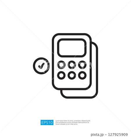 Minimalist Icon Of A Calculator With Check Mark Symbolizing Accuracy And Efficiency Of Calculation Tools For Business 127925909